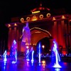 New multi-colored fountains outside Emirates Palace in Abu Dhabi