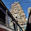 Hindu temple in Colombo traffic, taken from a moving tuk-tuk. #temple #srilanka #colombo #travel #traffic