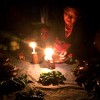 Woman selling #chili #peppers by #candlelight along the side of the road in #old town #Bhaktapur, #Nepal. No #street lamps at #night here. #travel #culture