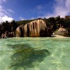 The beach at Anse Source d'Argent on the island of La Digue, Seychelles. #seychelles #ladigue #island #beach #travel