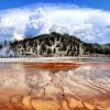 Looking at Excelsior Pool in the Midway Geyser Basin at #Yellowstone in Wyoming. #nationalparks #nps100