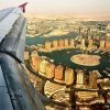 Flying over the Pearl in Doha this morning. Just after #sunrise #doha #qatar
